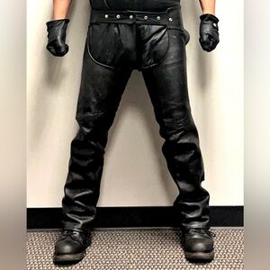 Black leather chaps